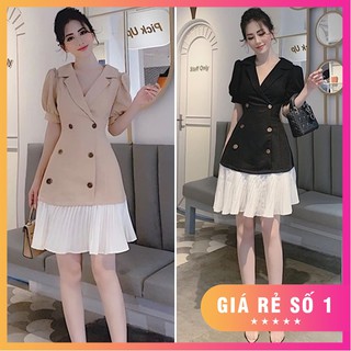 ĐẦM CỔ VEST HÀNG NÚT SANG TRỌNG ĐỦ SIZE S,M,L,XL,XXL - K4