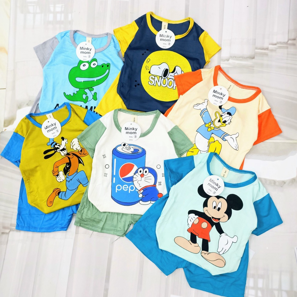 Combo 5 bộ cotton cao cấp cho bé từ 6-16kg