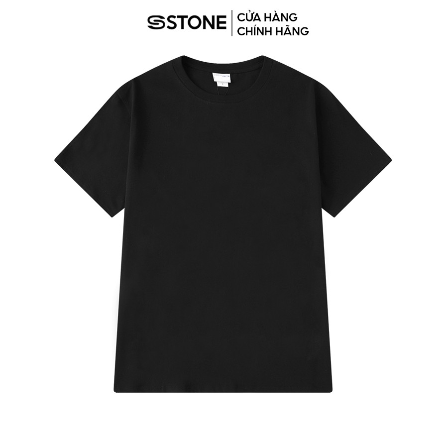 Áo thun Unisex Stone Basic Tee Phông Trơn Tay Lỡ Oversize Form Rộng 100% Cotton Màu Đen HD128