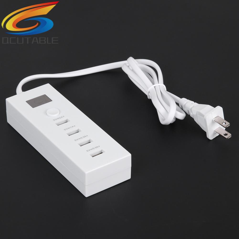 1 Bộ Chia 4 Cổng Sạc Nhanh 5V 2A Phích Cắm US Màu Trắng Tiện Dụng Khi Đi Du Lịch