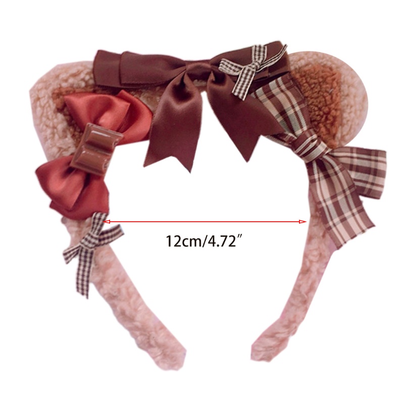 Băng Đô Tai Mèo Đính Lông Xù Phong Cách Lolita Đáng Yêu