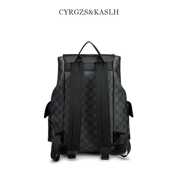 Balo da kẻ KARO PU cao cấp chống nước cặp đi học đi chơi | BigBuy360 - bigbuy360.vn