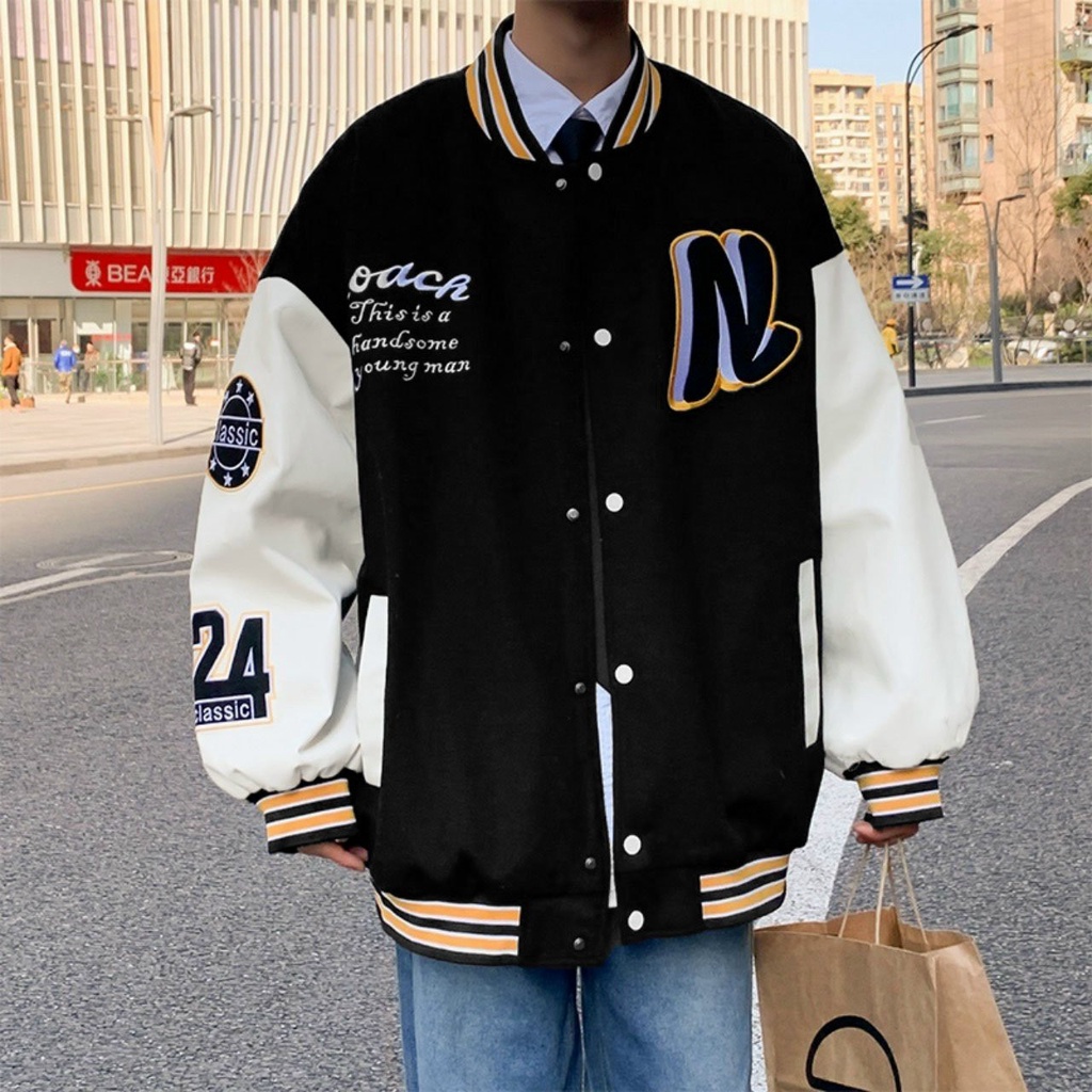 Áo khoác Bomber Nam Nữ chất Nỉ logo in chữ N tay in số 24 độc lạ cực hot BLMCbomber100