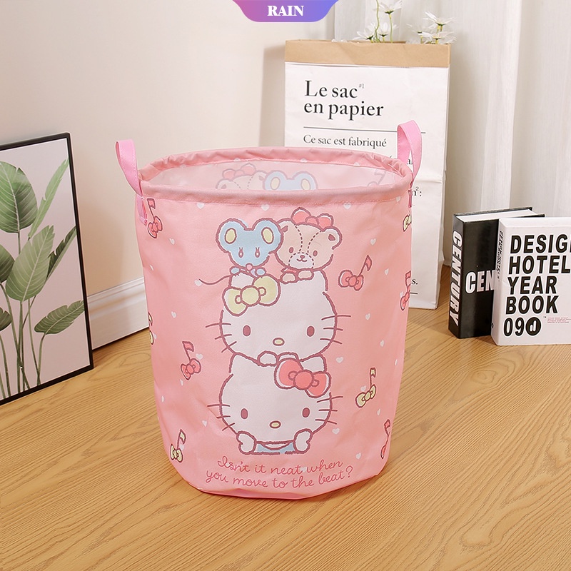 SANRIO Giỏ Đựng Quần Áo Bẩn Bằng Vải Oxford Họa Tiết Hoạt Hình Dễ Thương Chống Thấm Nước