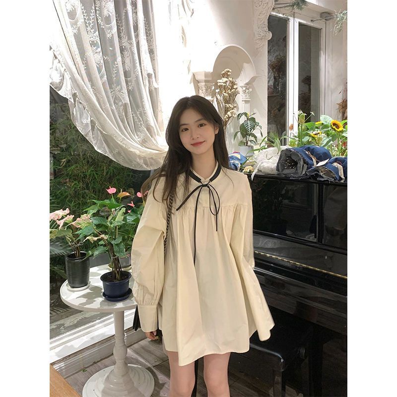 Đầm Búp Bê Nhật Bản Tay Dài Dáng Rộng Dễ Thương Xinh Xắn Cho Nữ