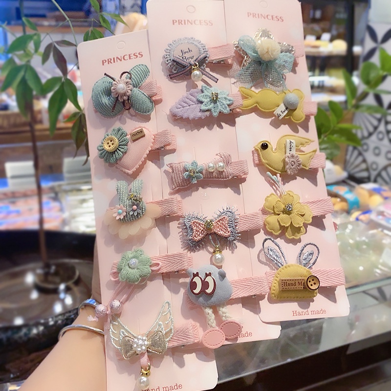 Set 5 Kẹp Tóc Hình Bông Hoa Dễ Thương Cho Bé Gái