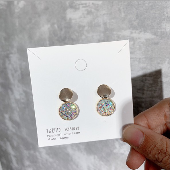 Bông tai Bạc 925 Phong Cách Hàn Quốc - HOA TAI ĐÍNH ĐÁ PHA LÊ LẤP LÁNH ( Cao Cấp )- ẢNH CHỤP THẬT