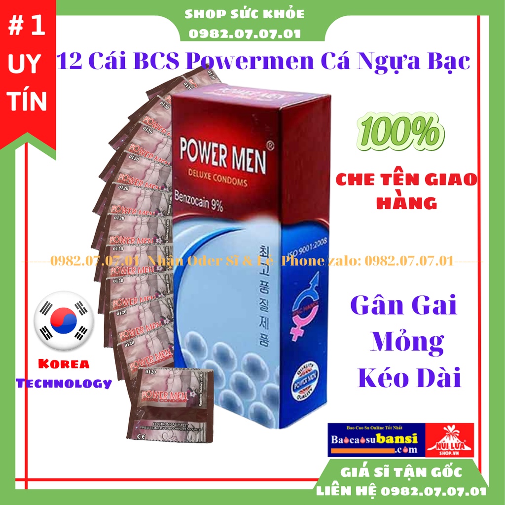 Bao Cao Su Chống Xuất Tinh Sớm, Gân Gai Nổi Powermen Ngọc Trai Longer Plus 12 Cái Chính Hãng Có VAT - Phân Phối Sỉ