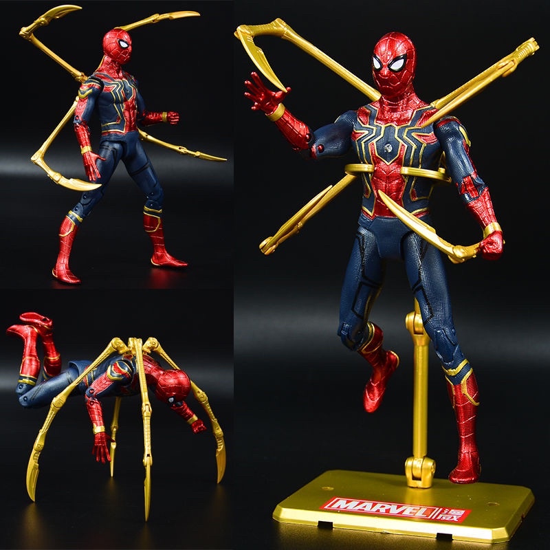 (SẴN - CÓ KÈM CÀNG VÀ GIÁ ĐỠ) Mô hình Spider Man Avengers Kèm Giá Đỡ Mô Hình Cao 17cm - N2002