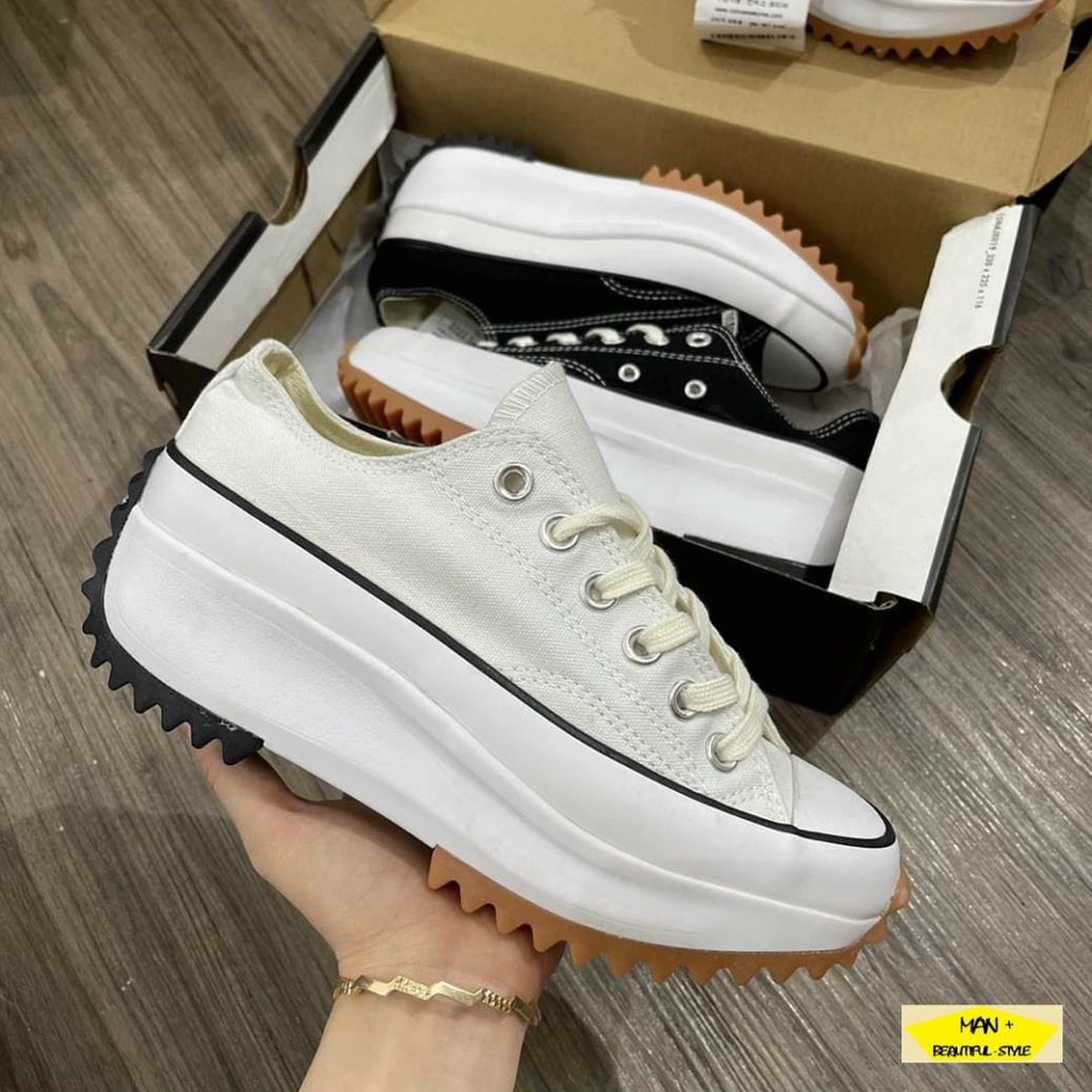Giày thể thao CV Black - White Run Star Hike Sneakers 2 màu đen trắng hot hit, mẫu mới dành cho nam nữ