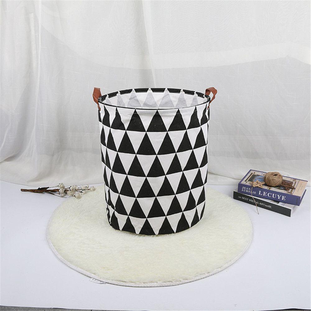 Giỏ Đựng Quần Áo Bẩn / Đồ Chơi Bằng Vải Cotton Lanh Kích Thước 40 * 50cm Có Thể Gấp Gọn Tiện Dụng