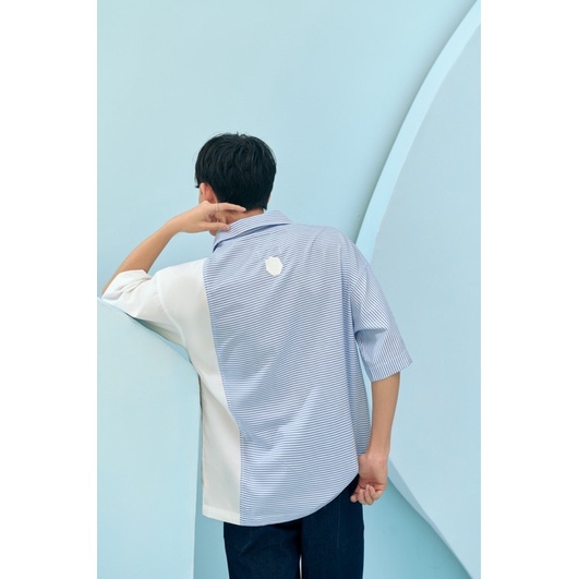 Sơ mi 3/4 kẻ xanh