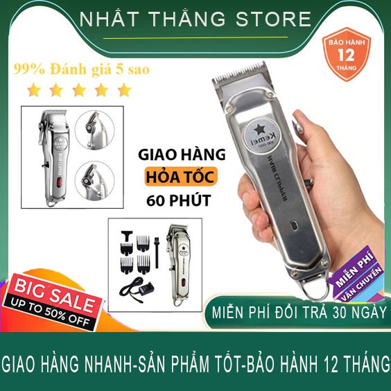 Tông đơ cắt tóc Kemei 1998 Chính Hãng Pin Lithium 2000mAh (HÀNG FULLBOX - BH 12 THÁNG)