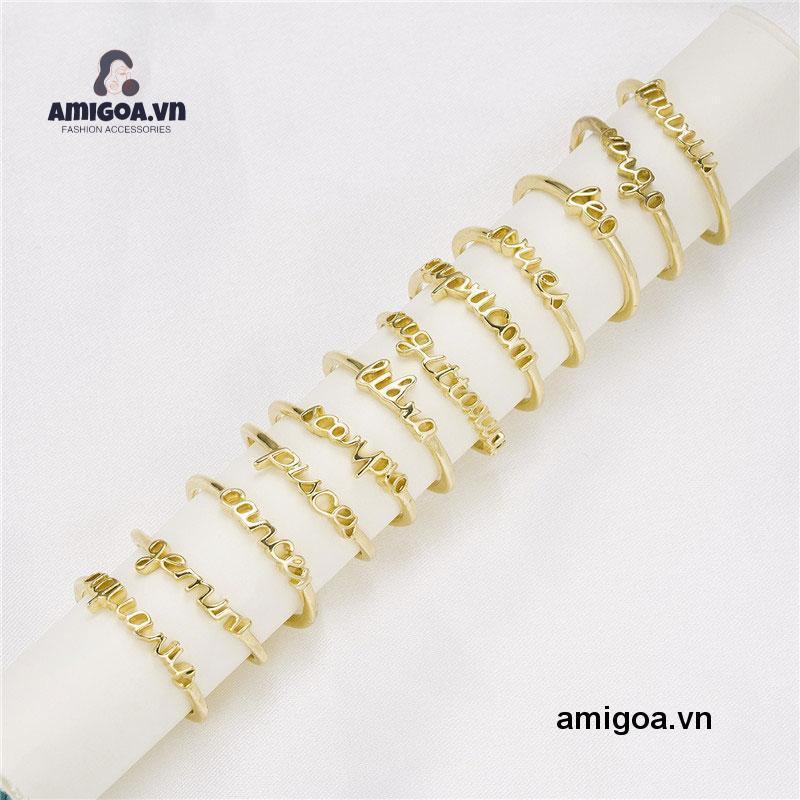 ✨✨Nhẫn Đeo Tay Kim Loại Khắc Chữ Thời Trang Cho Nữ