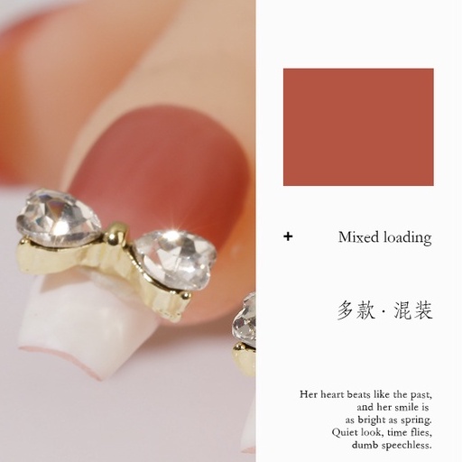 Phụ Kiện Trang Trí Móng Tay Hình Nơ Đính Đá Dễ Thương