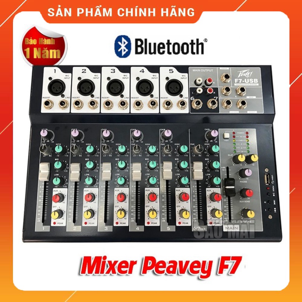 [KHUYẾN MÃI 10%]  Mixer bàn mini PEAVEY F7 USB - BLUETOOTH - hàng chất lượng, giá tốt nhất TQ