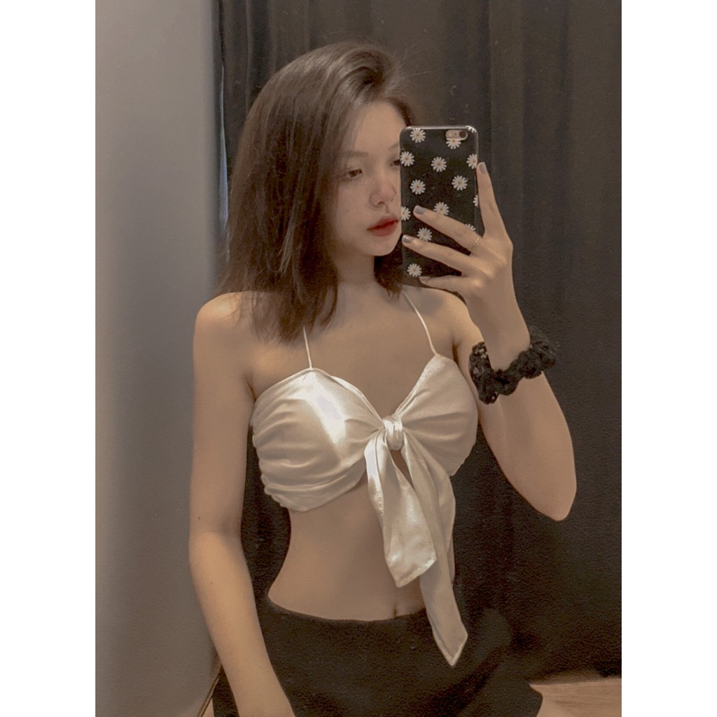 Áo croptop 2 dây úp ngực cột nơ sexy HAC109 - Hỉn Hỉn Store