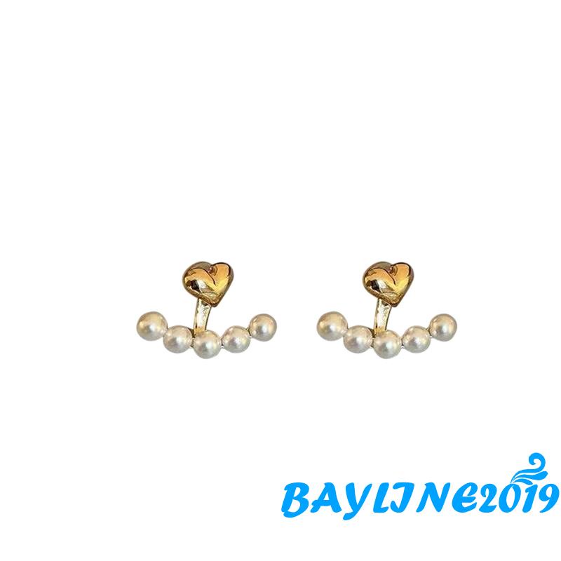 Khuyên tai nữ dáng dài đính ngọc trai nhân tạo thời trang