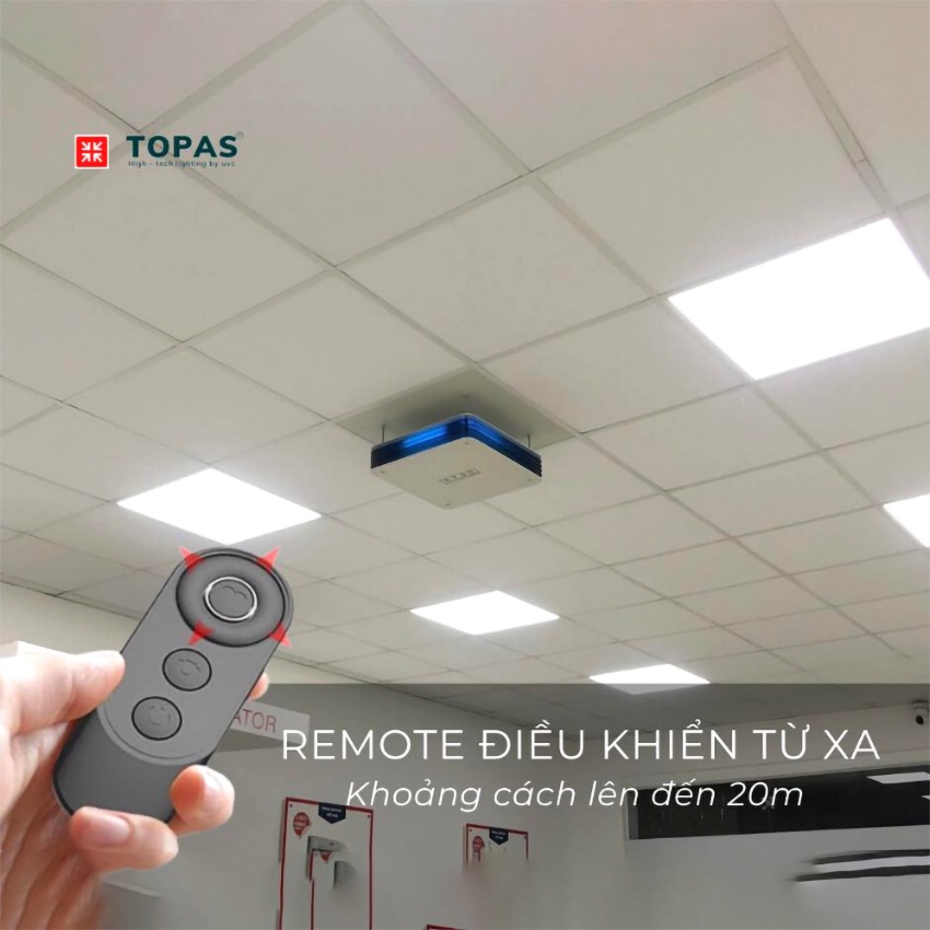 Đèn khử khuẩn không khí - Treo trần - Điều khiển từ xa - TOPAS TP600/600 - upper air/uv - Hàng chính hãng