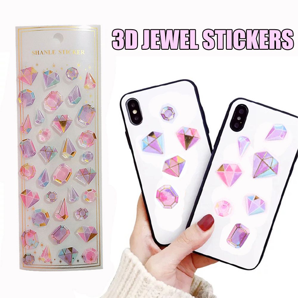 REBUY 3D Phone Shell Decor Jewel Stationery Sticker DIY Craft Decorative|Scrapbooking/Multicolor