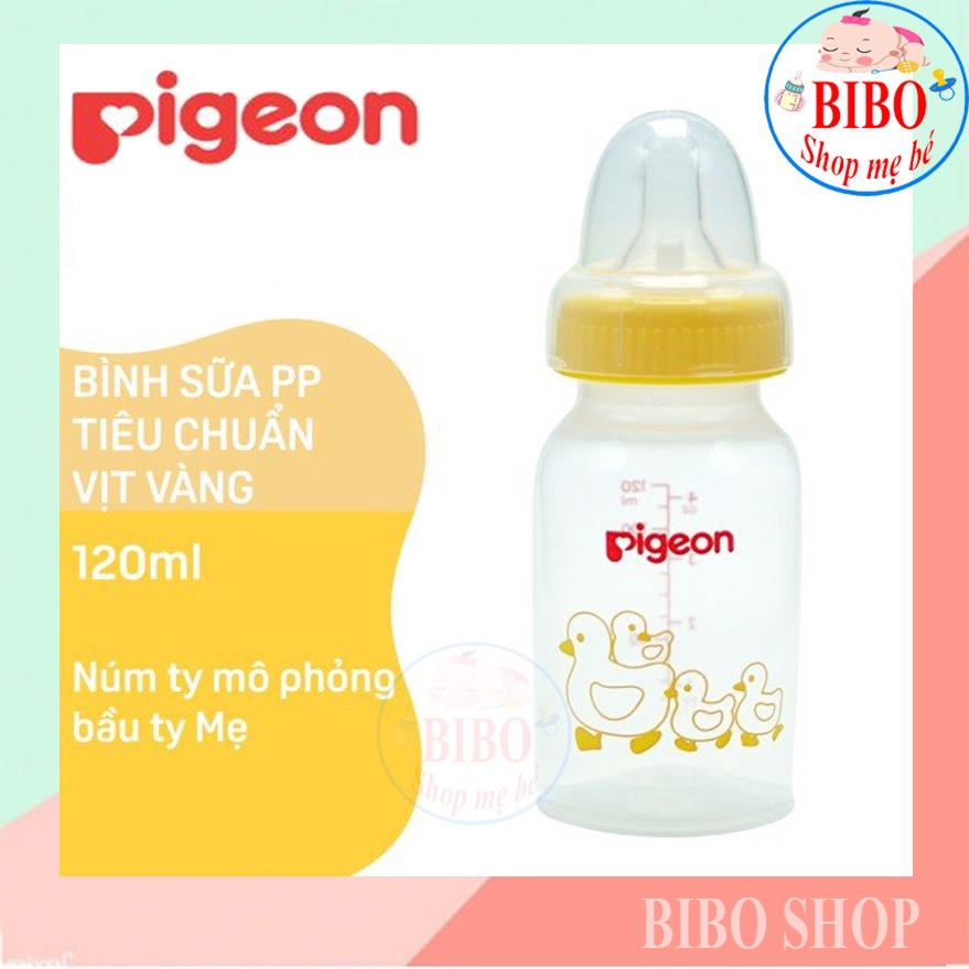 Bình Sữa Cho Bé Pigeon 120ml, Bình Bú Nhựa PP Tiêu Chuẩn ( BPA Free)