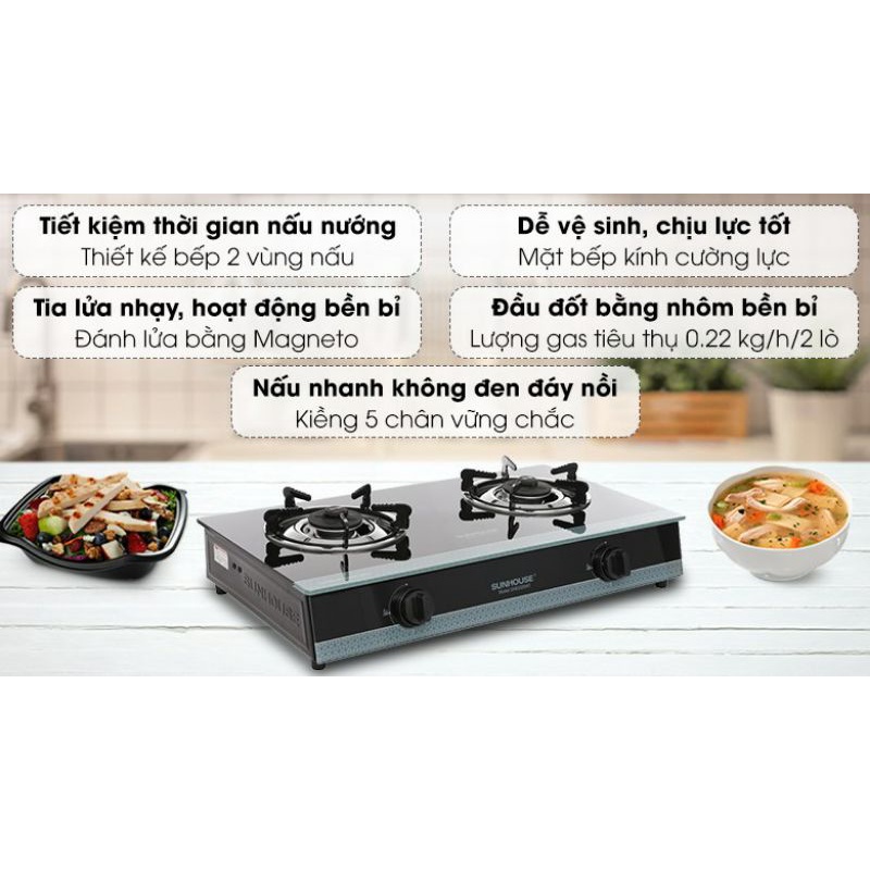 Bếp ga đôi Sunhouse SHB3326MT