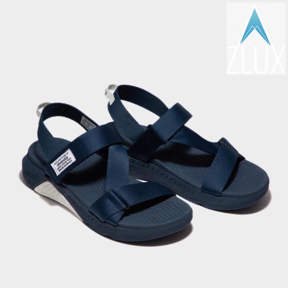 👣 Shondo Sandals F7 Racing đế xanh phối trắng quai xanh đen F7R3535 👣