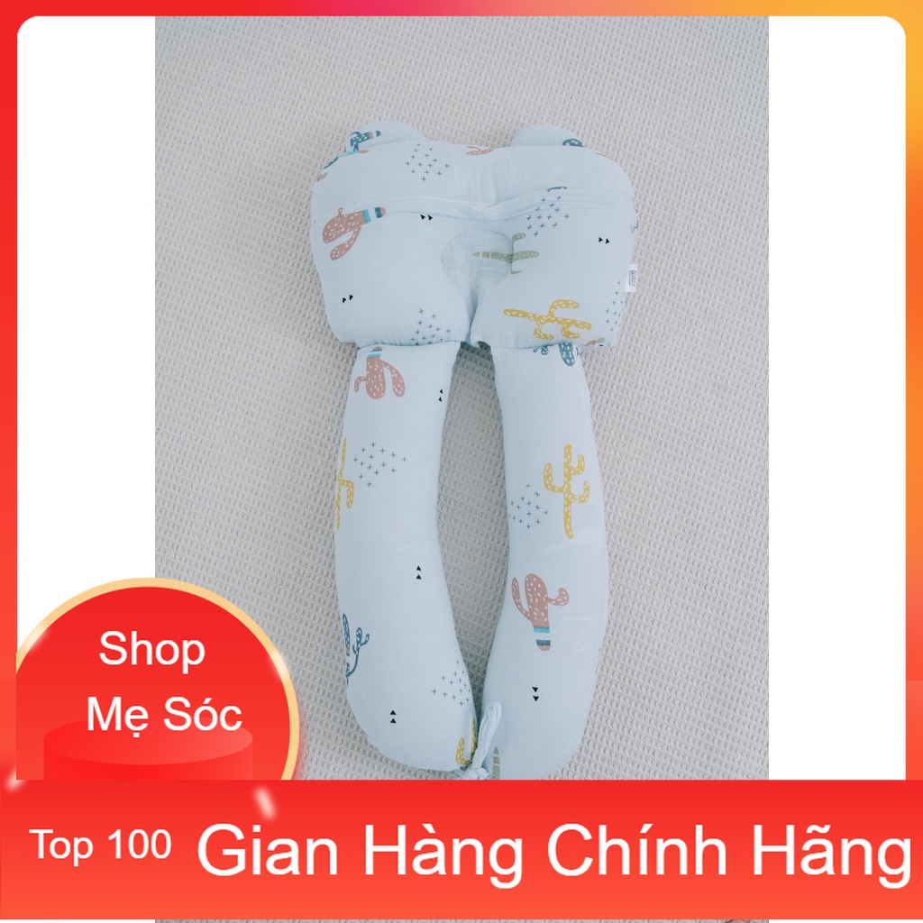 HÀNG CAO CẤP - Gối Ôm Chữ U BABYBEE - Chống Méo Đầu, Giật Mình Chất vải sợi tre Muslin Tree Siêu Mềm Mát Cho Bé