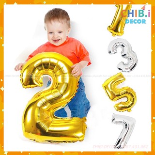 Bóng số cỡ đại siêu khổng lồ 80cm trang trí sinh nhật, thôi nôi cho bé trai, bé gái tại nhà - CHIBI DECOR