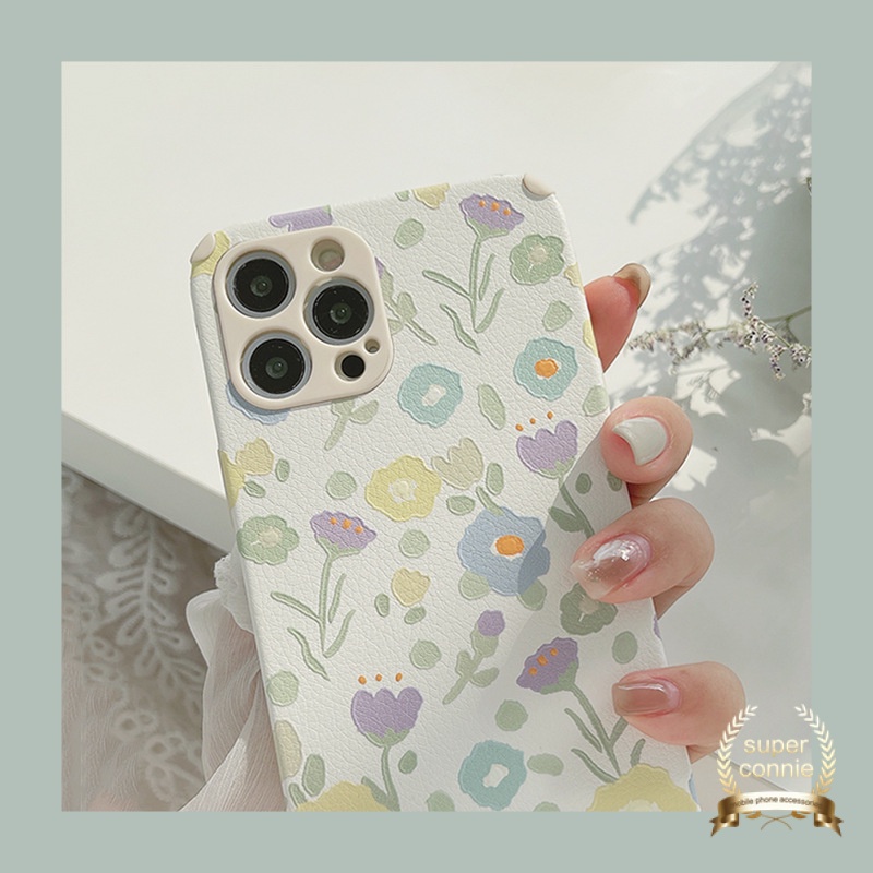 Ốp điện thoại da mềm họa tiết hoa cổ điển chống sốc cho iPhone 6 6s 7 8 Plus 11 12 Pro Max X Xr Xs Max Se 2020