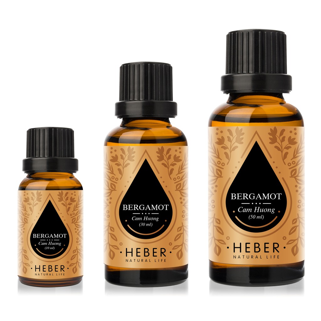 Tinh Dầu Cam Hương Heber Natural Life- Bergamot, Cao Cấp Nhập Khẩu, Thiên Nhiên Nguyên Chất Xông Phòng 10ml/30ml/50ml