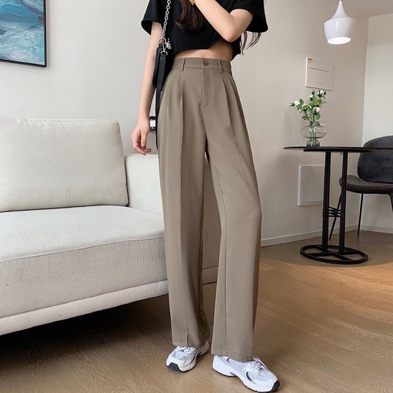 [Mã FATHANG5 giảm 10K đơn 50K] Quần ống rộng lưng cao dáng dài KH124, Quần suông culottes dài 100cm vải cao cấp cho nữ | WebRaoVat - webraovat.net.vn