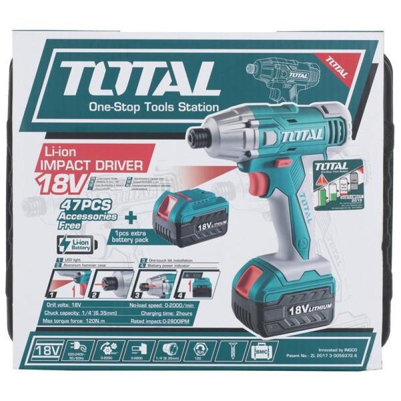 Máy vặn siết vít dùng pin 18V Total TIDLI228181