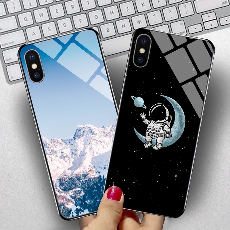 Ốp Lưng iPHONE X, XS, XR, XS MAX Mặt kính cường lực cao cấp, sáng bóng, chất lượng