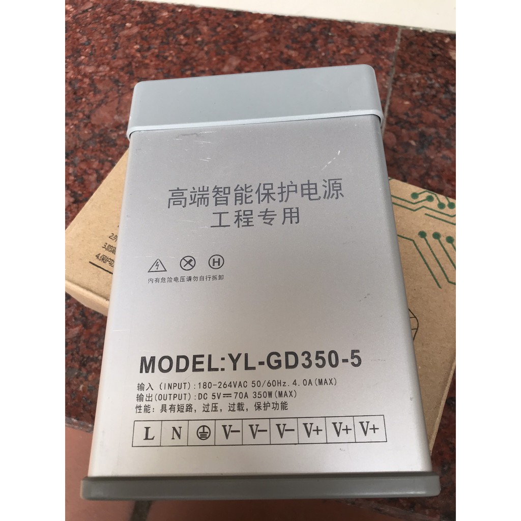 Nguồn Led 5V 70A Ngoài Trời Chống Nước Vỏ Nhôm Nguồn 5V 70A 350W Nguồn Led Chính Hãng Yinuo