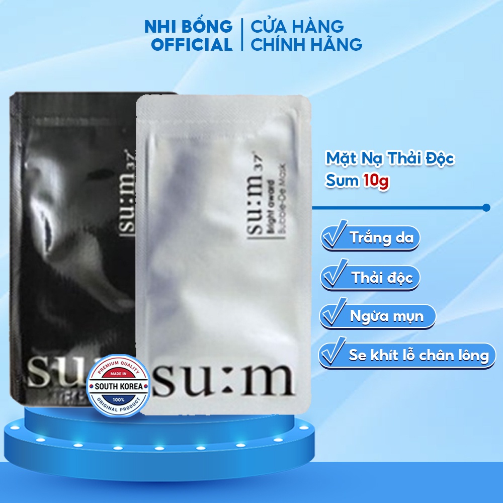 Mặt Nạ Thải Độc Sum Dưỡng Trắng Da Hàn Quốc 1 Miếng [CAM KẾT HÀNG CHUẨN CHÍNH HÃNG]