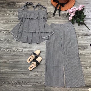 SET ÁO 2 DÂY QUẦN ỐNG RỘNG
