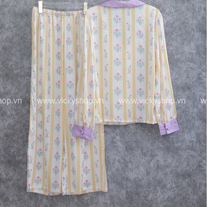 [Hàng Sẵn chuyên Sỉ] b164 bộ đồ ngủ pijama QCCC tay dài quần dài, chất siêu đẹp, in hình siêu xinh.