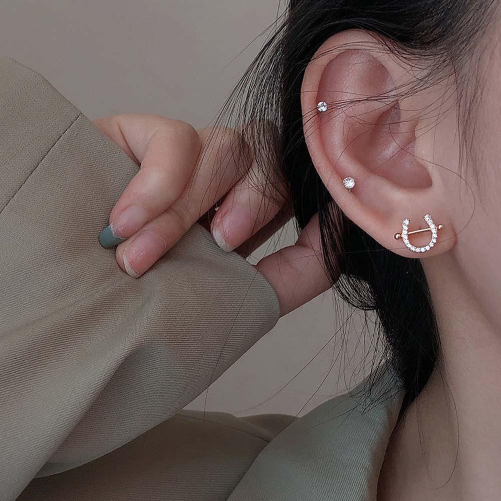 Khuyên Tai Hình Chữ U Đơn Giản Sáng Tạo Phong Cách Hàn Quốc Cho Nữ|Trang Sức Thời Trang