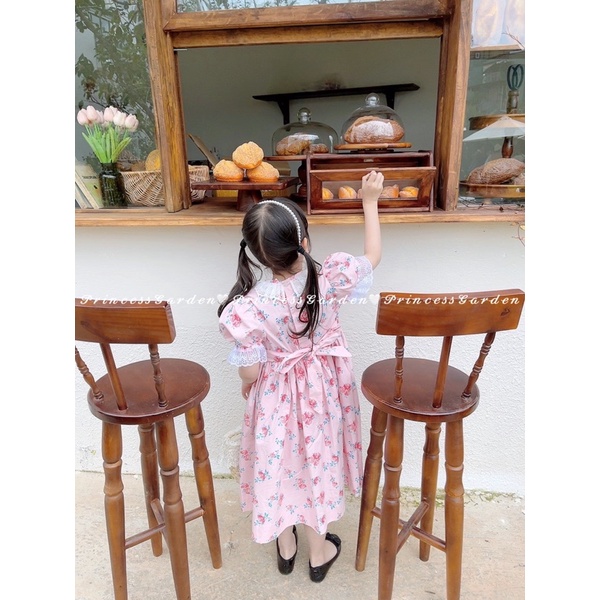 ĐẦM SMOCK HOA LƯỢN SÓNG