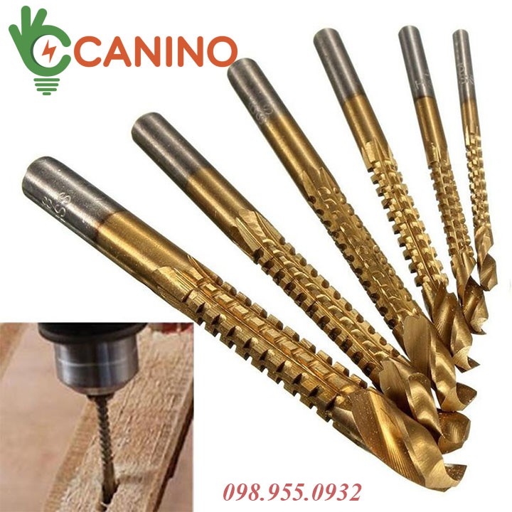 Bộ 6 mũi khoan rãnh, mũi khoan tạo hình 3-8mm chất thép hss cao cấp để cắt các đường từ mảnh đến dày