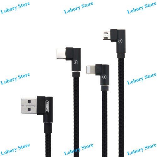 Cáp sạc 3in1 Remax RC-167th đầu chữ L dây vải dù 1 mét