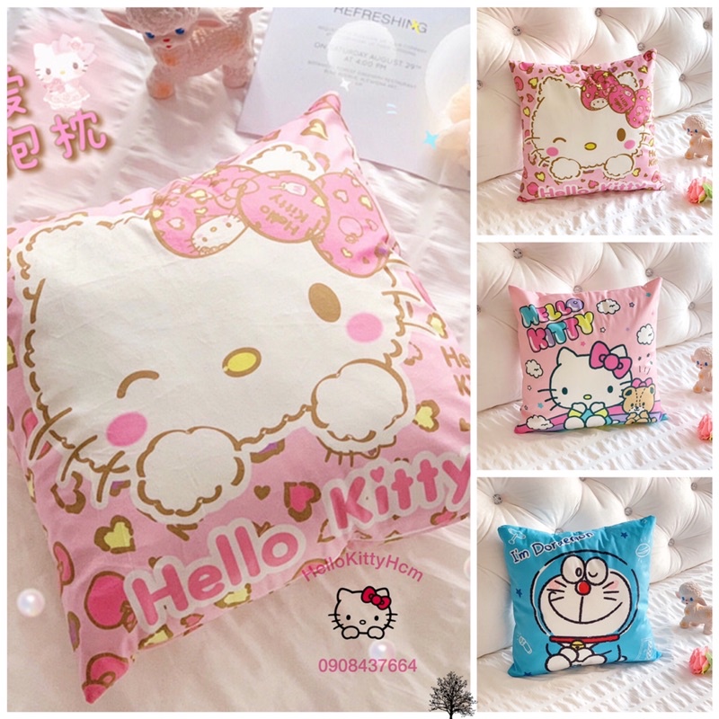 Gối 45*45cm HelloKitty Doreamon