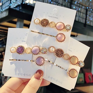 Set 2 kẹp tóc đính đá, đính ngọc nhiều màu
