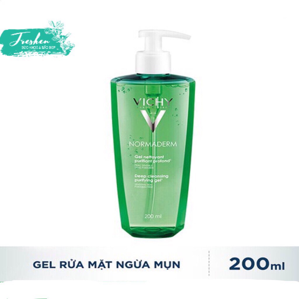 Sửa rửa mặt dạng Gel giúp ngăn ngừa mụn Vichy Normaderm Deep Cleansing Purifying Gel 200ml