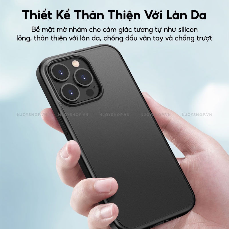 Ốp Lưng Nhám Viền Xi Cao Cấp Chống Bám Vân Tay Likgus Cho Điện Thoại 13 Pro Max Njoyshop