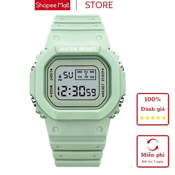 Đồng Hồ Điện Tử Nam Nữ D-ZINER K02 Thể Thao, Mặt Chữ Nhật Cá Tính Chính Hãng