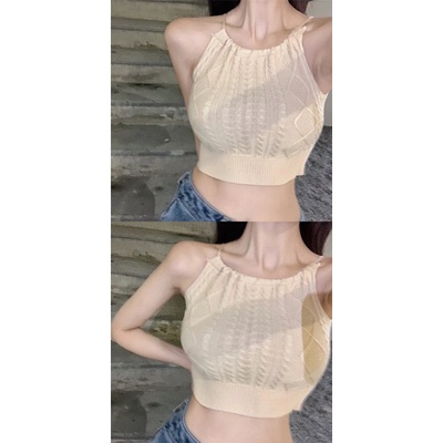 |ORDER TAOBAO| Áo len hai dây kiểu yếm croptop