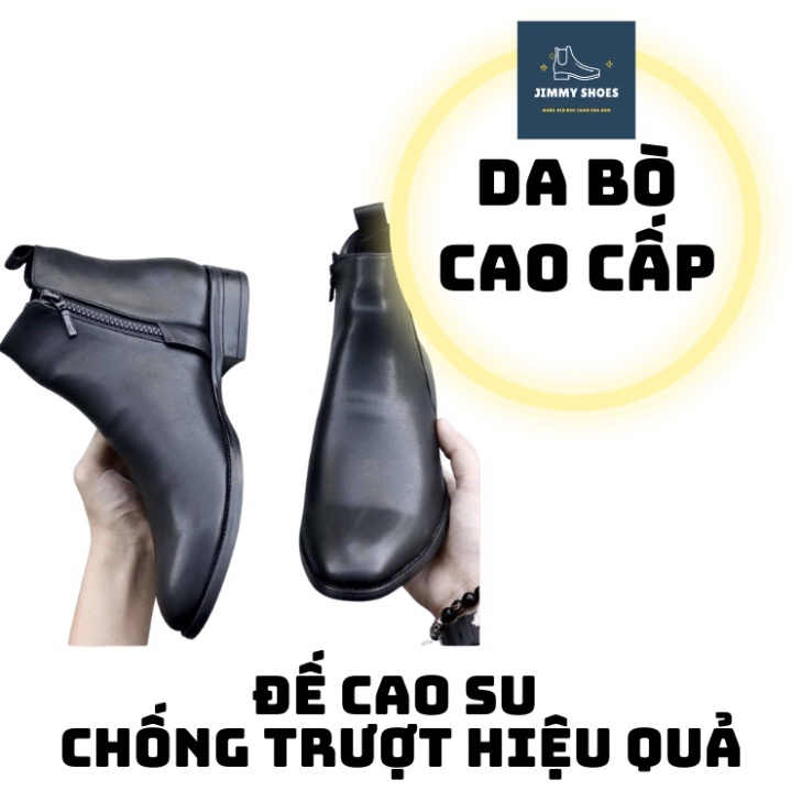 Giày Boots thời trang nam màu đen chất liệu da bò 💖Bảo hành 12 tháng💖 | BigBuy360 - bigbuy360.vn