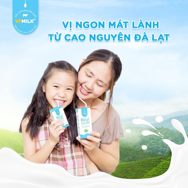 Thùng 48 hộp Sữa Tươi Đà Lạt True MilK ít đường 110ml/ 180ml